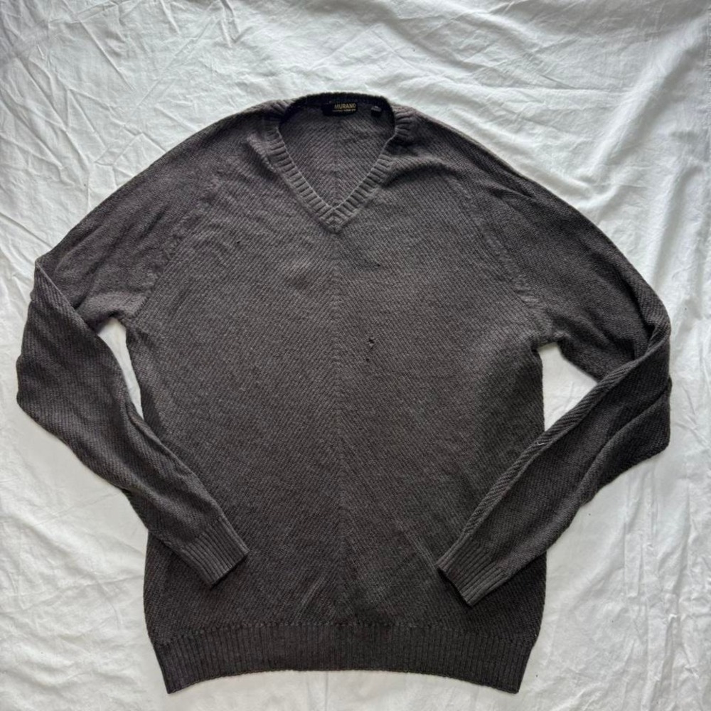 Murano 100% Extra Fine Merino Wool Men's Brown Sweater Sz XL